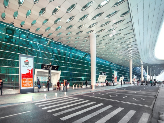 深圳机场新航站楼四层出发大厅led显示屏